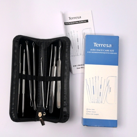 New In Box Terresa 8 In 1 Face Care Kit Blackhead Pimple Extractor Kit - Picture 3 of 5